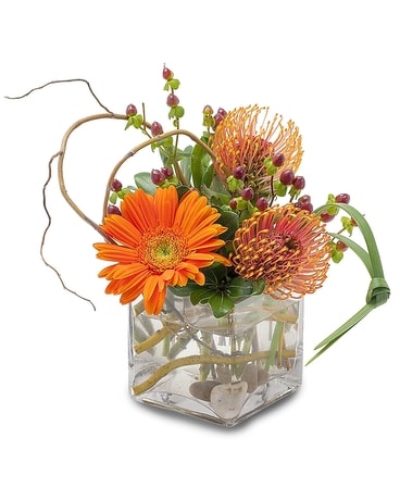 Orange Rocks Flower Arrangement